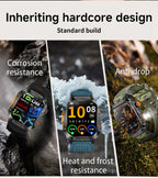2025Neue GPS Smartwatch für Xiaomi IOS Militärkompass Taschenlampe Smartwatch Herren 10ATM Wasserdicht 100+Sportmodi BT Anruf Uhr