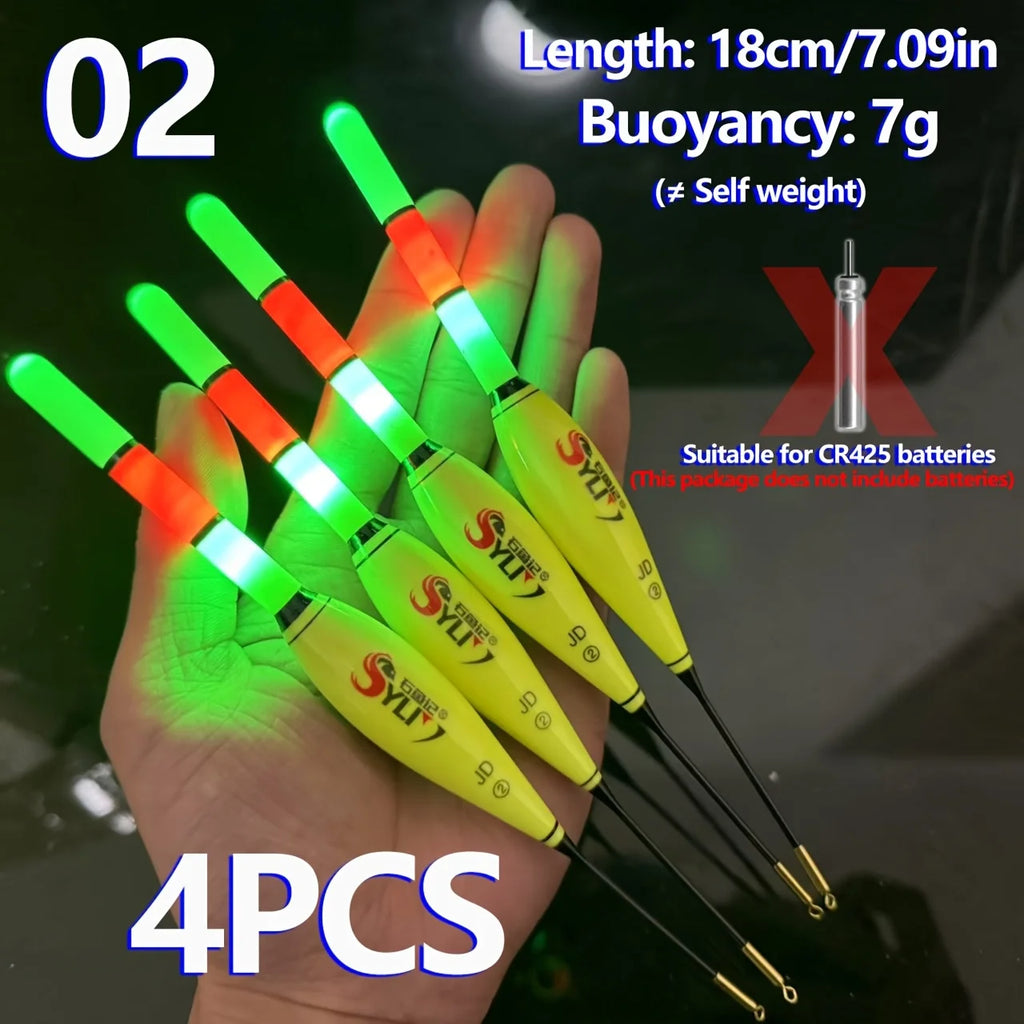 4PCS Angeln Nachtpose Elektronische Leuchtende Fette Sichtbarkeit Europäische Karpfenangelset Leuchtpose (Ohne Batterie)
