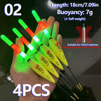 4PCS Angeln Nachtpose Elektronische Leuchtende Fette Sichtbarkeit Europäische Karpfenangelset Leuchtpose (Ohne Batterie)