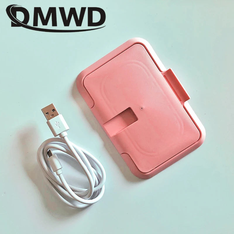 Tragbarer Baby-Feuchttuchwärmer, thermischer warmer Feuchttuchspender, Windelheizboxabdeckung für Zuhause, Auto, Mini-Taschentuchwärmer USB