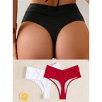S - XL High Waist High Leg Cut Bikinihose Damen Bademode Weibliche Bademode Brasilianische Tanga Höschen Unterwäsche K7095