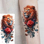 1 Blatt einzigartige Aquarell-Löwe-Tiger-Tier-Temporäre Tattoos langanhaltend wasserdicht Fuchs Eule gefälschter Tattoo-Aufkleber Körperkunst Tattoo