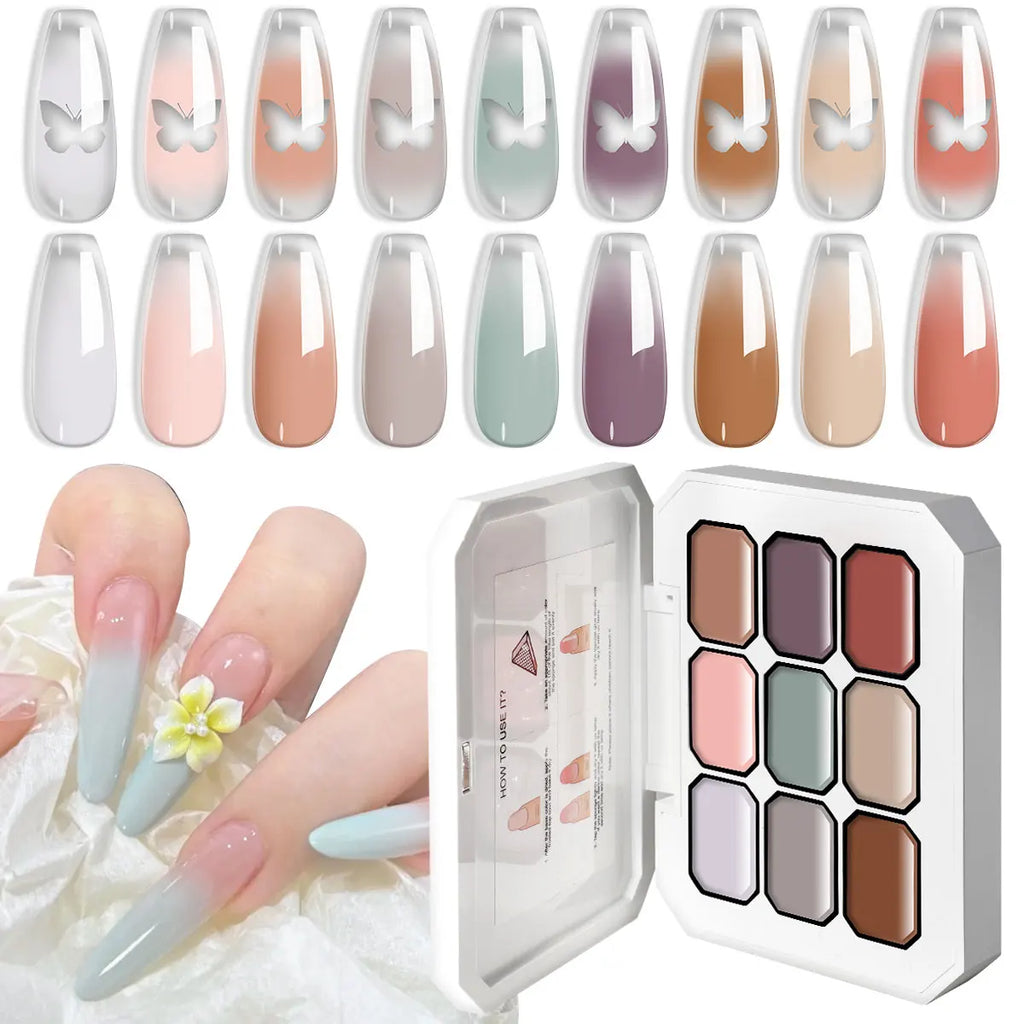 LIMEGIRL Gradient Gel Set Semipermanent – Hochglänzend – Farbverlauf – Buntes Nagelgelpolitur-Set Ablösbarer Lack für Nagelkunstdesign