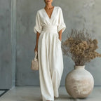 Einfarbige lässige weite Jumpsuits für Damen 2026 Sommer Elegante Overalls Damen Jumpsuits und Rompers Bodysuit Damenbekleidung