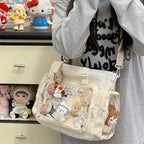 Neue Y2K Süße Japanische Ita Bag Lolita Mädchen Transparente Umhängetasche Große Kapazität Umhängetasche Lässige Tasche DIY Display Handtaschen