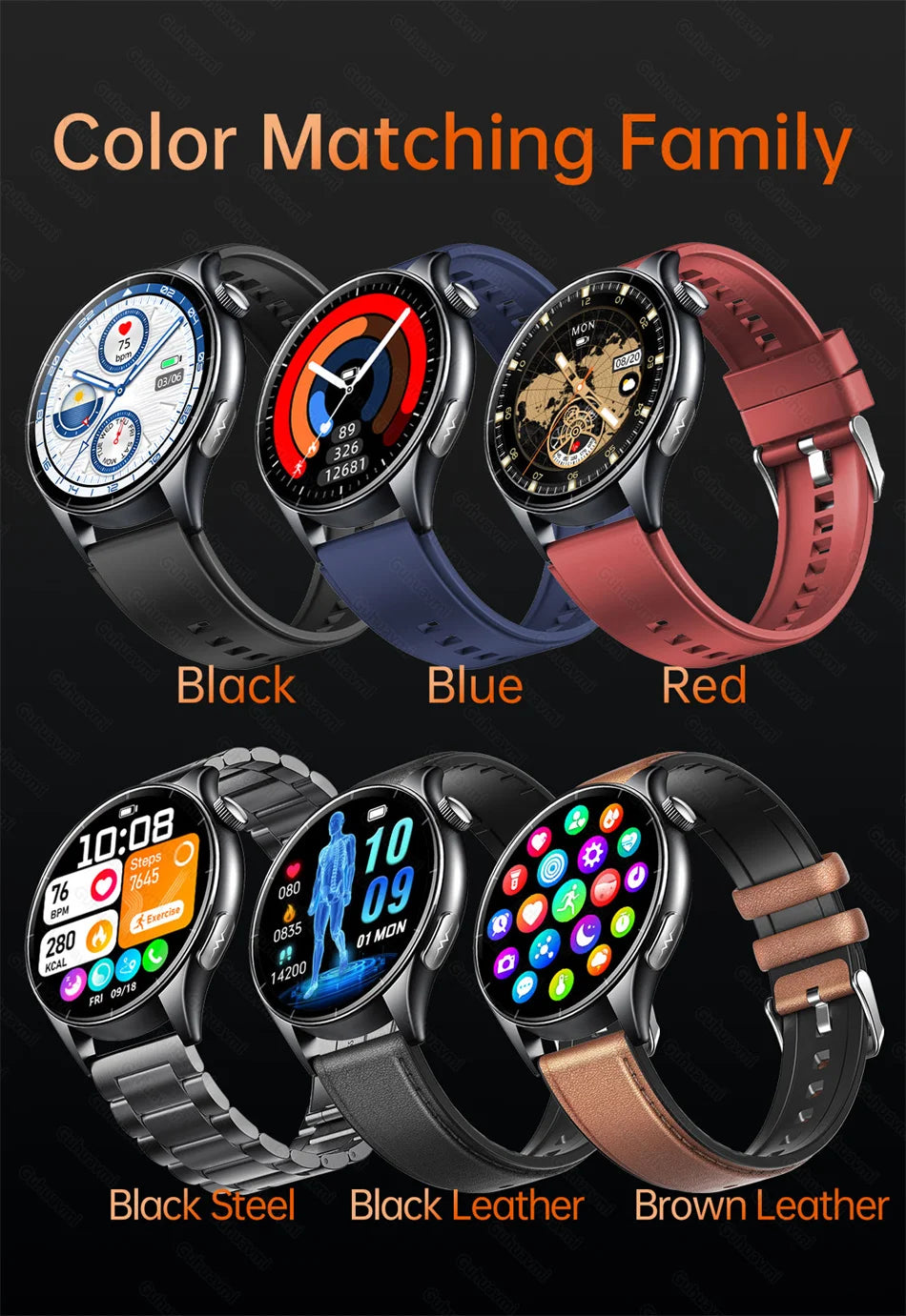 2026 Neue Smartwatch NFC EKG+PPG Blutsauerstoff Harnsäure Blutdruck Saphir Smartwatch Herren für Android iOS Smartwatch Herren