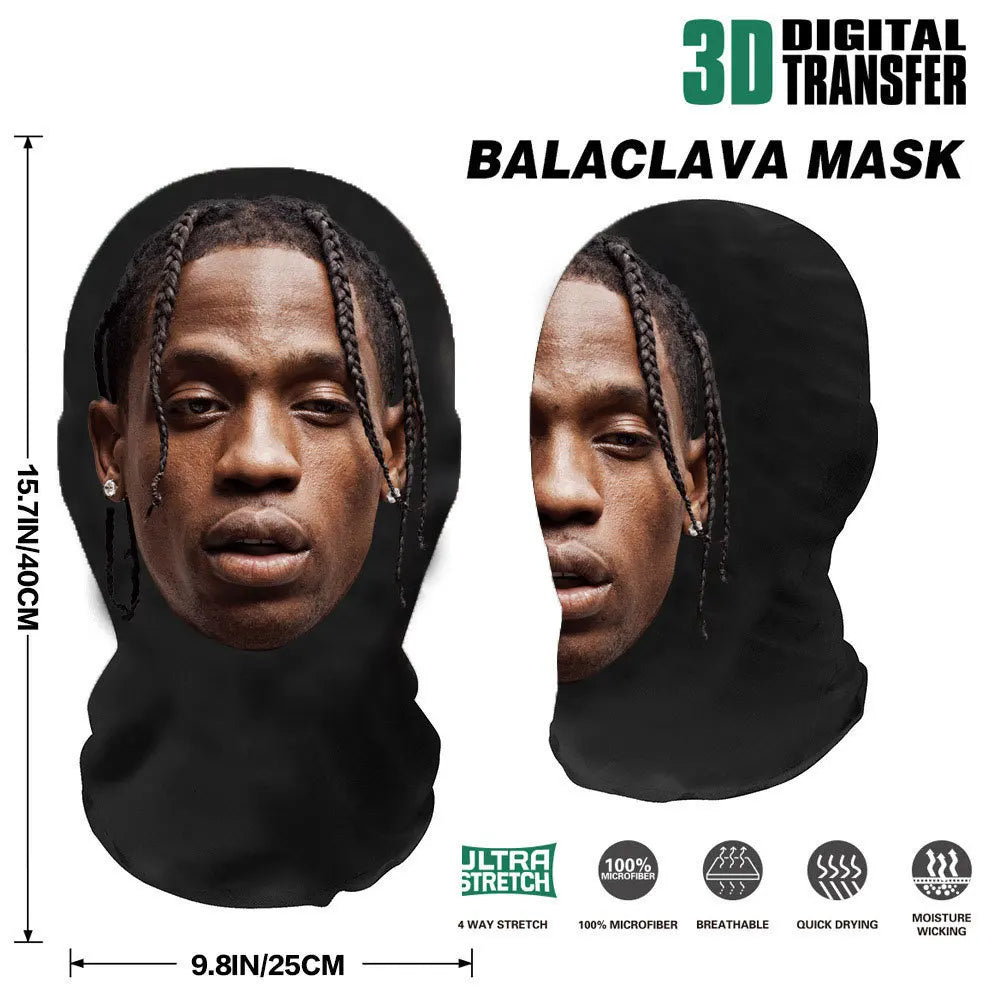 Cosplay 3D-gedruckte Kanye-Maske Stretch Mesh Vollgesichtsmaske Männer Frauen Rollenspiel Kopfbedeckung Halloween Maskerade Sturmhaube Kopfbedeckung