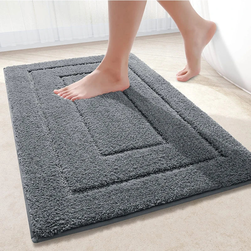 Homaxy Doppelrahmen Velours Badematte Fußmatte Indoor rutschfeste Türmatte Schmutzfang saugfähig Komfortable Badematte