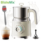 BioloMix 7-in-1 Abnehmbarer elektrischer Milchaufschäumer Dampfer Automatischer Heiß- und Kaltschaumbereiter für Kaffee und heiße Schokolade