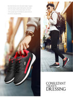 YRZL Herrenschuhe Frühling Herbst Wasserdichte Wandersneaker Freizeit Herren Ledersportschuhe Rutschfeste Tennisschuhe für Herren