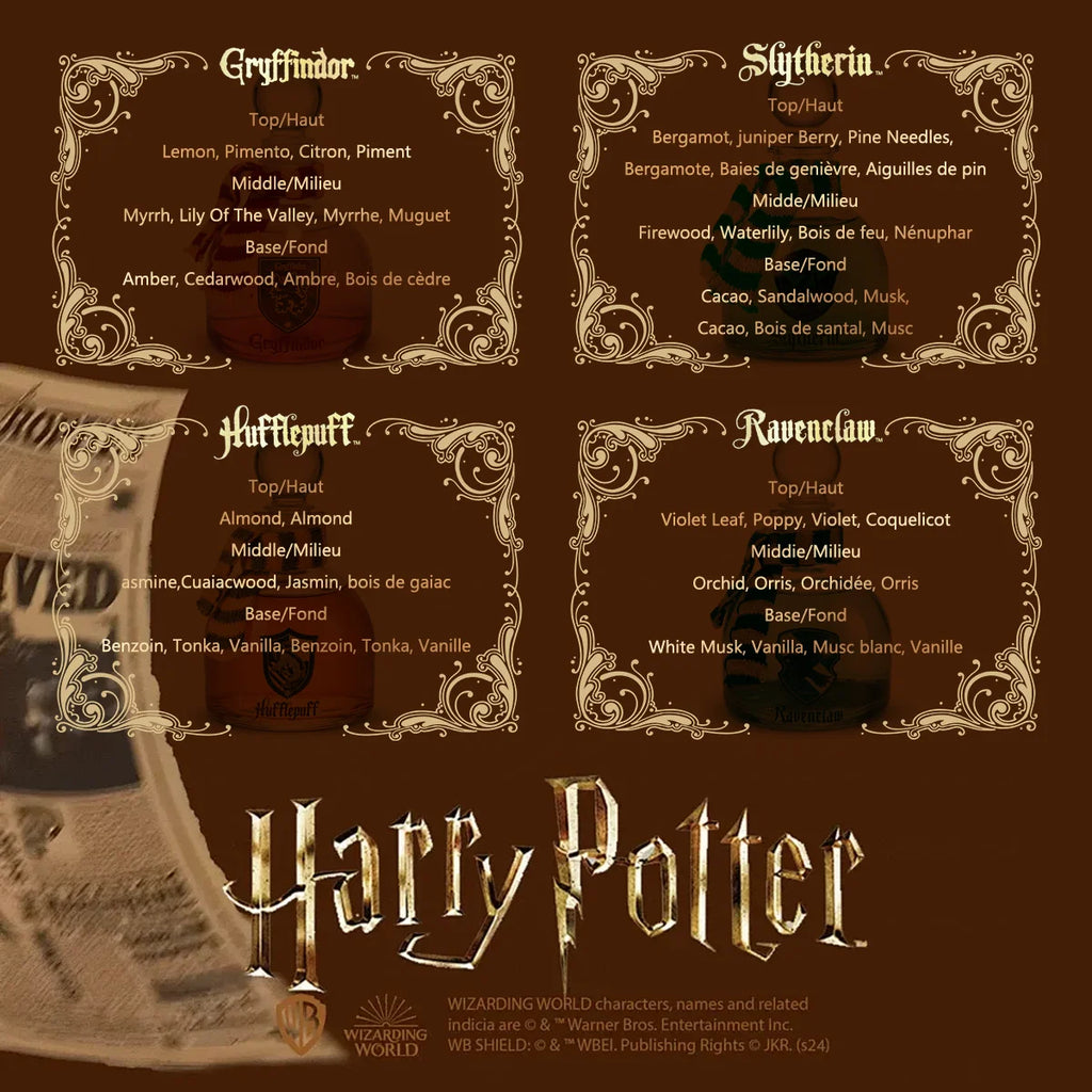 MINISO Harry Potter Serie 4tlg. Magic Academy Flammenloses Aroma-Kit Kartusche Reed Diffuser Öl Lufterfrischer Duftset