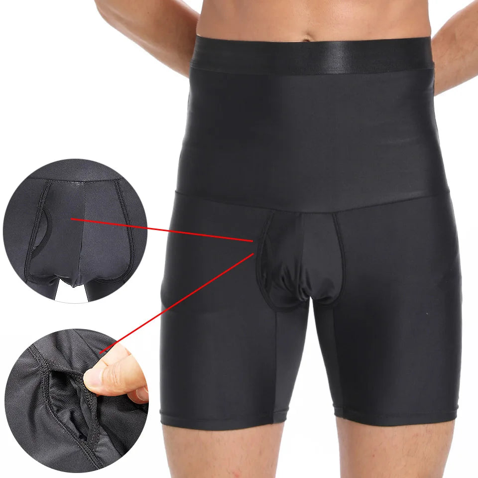Herren Body Shaper Bauchkontroll-Shorts Shapewear Bauchmieder Boxer Slips Hohe Taille Schlankheitsunterwäsche Bein Kompressionshose