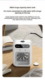 Mini USB Schreibtischventilator, tragbar, leise, kühler Klimaanlage für Schlafzimmer und Zuhause mit Befeuchtungs-Sprühfunktion, Tischventilator