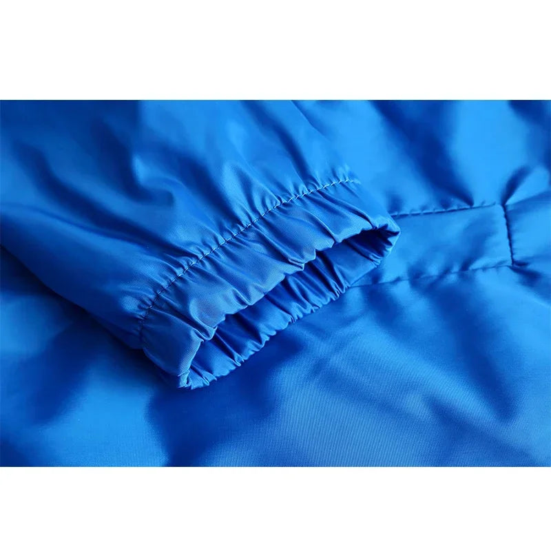 Maßgeschneiderte Reise-Team Zipperjacke, Kapuzen-Unisex-UV-beständige, wasserdichte Jacke für Herren und Damen, Oberbekleidung, Frühling, Sommer,