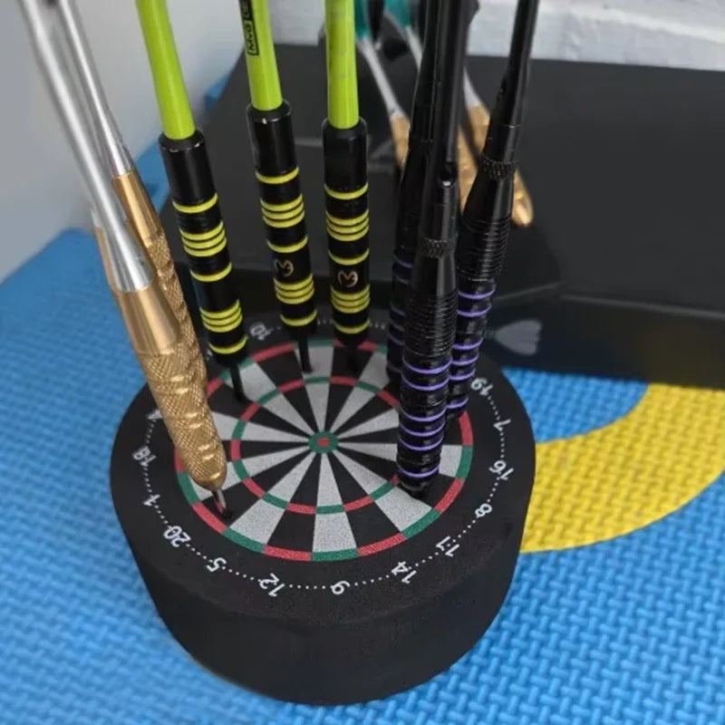 10cm Mini Dart Dock - EVA Schaumstoff Dart Halter & Basisstation mit doppelseitigem Dartboard-Design, weicher Standfuß für Heim- & Partyspiele
