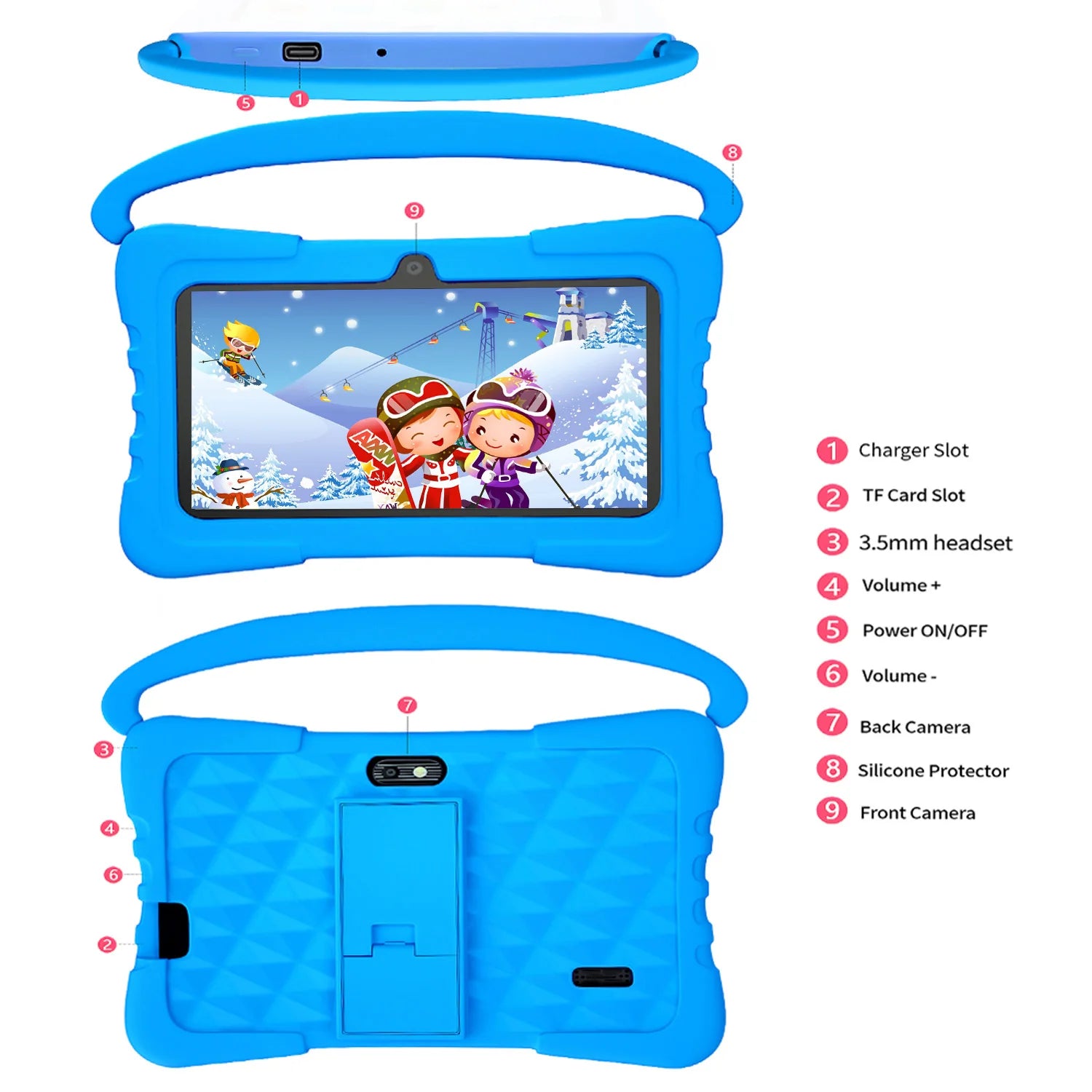 Neue 5G WiFi 7 Zoll Kinder Tablets Android 13 Quad Core 4GB RAM 64GB ROM 4000mAh Bluetooth Kinder Geschenk Kids Software Tablet Pc