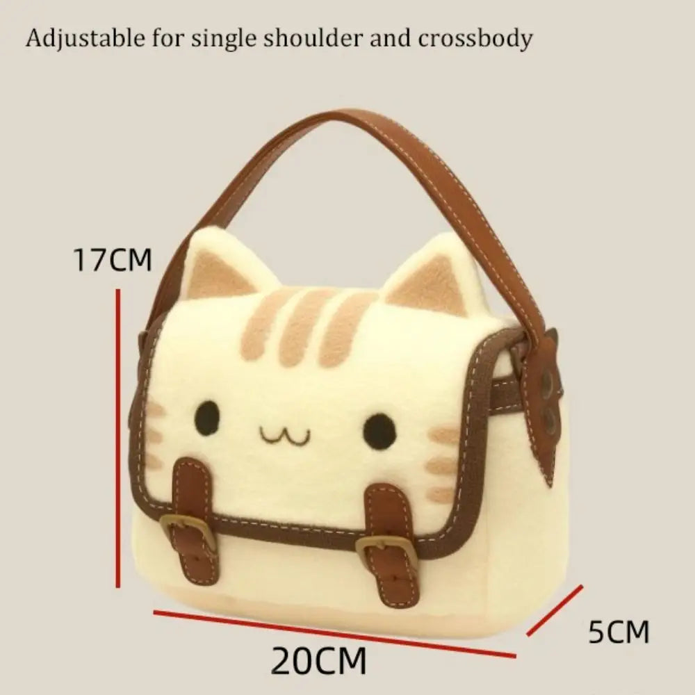 Süße Clutch Tasche Plüsch Rucksack Fellige Katzentasche Entzückende Kätzchen Handtasche für Frauen Kinder Cartoon 2025 Neue Kätzchen Handtasche