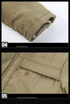 Herren Winterjacke Fleece-Futter Outdoor Parka Mantel Kapuzen-Windbreaker Militär Dick Warme Oberbekleidung Große Größe 6XL Multi-Taschen