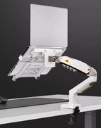 NB F80 + FP-2 full motion 360 rotate pivot 2-9kg gas spring arm 10"-17" laptop tray desktop stand clamp 10-90mm grommet hole