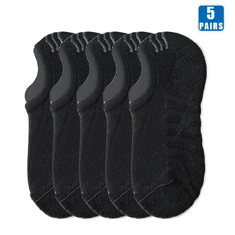5 Paar Herren Baumwoll Kurzsocken Hochwertige Crew Ankle Casual Weiche Rutschfeste Atmungsaktive Low-Cut Sommer Herbst Socken für Herren