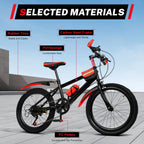 20 Zoll Mountainbike 7 Gänge, Verstellbarer Sattel Kinderfahrrad mit Schutzblechen und Flaschenhalter für Jungen und Mädchen 8-13 Jahre
