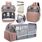 Wickeltasche Leichtgewicht Tragbares Klappbett Großraum-Reise-Maternity-Taschen Baby-Rucksack Weibliche Mama-Ausgehtasche