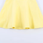 HH Sommer elegantes Neckholder-Faltenkleid einfarbig elegant kurz für Damen sexy rückenfreies ärmelloses Party-Minikleid Mujer