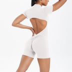 Reißverschluss Gym Jumpsuit Kurz Damen Yoga Sets Sport Outfits Weibliche Yoga Overalls Workout Kleidung Fitness Anzug Damen Trainingsanzug