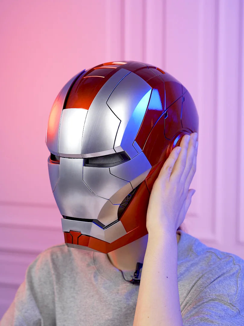 Neuer AutoKing 1:1 Mk5 Iron Man Helm Cosplay Sprachsteuerung Augen mit Licht Modell Spielzeug für Erwachsene Elektrisch tragbar Weihnachtsgeschenk