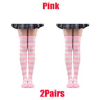 Farbige gestreifte Strümpfe Japanische Overknee-Socken Mode Frauen Warmhalten Socken Sexy Schlanke Lange Socken Strumpfwaren JK Cosplay Lolita Y2k