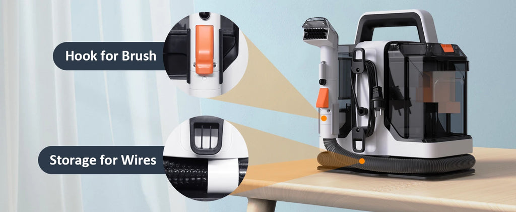 OMESER W05 Handstaubsauger Teppichreiniger 750W 15Kpa Kabelgebundenes punktuelles Reinigungsgerät Nass-Stoff-Teppich-Sofa-Reinigung Tragbar für Haustiere Auto