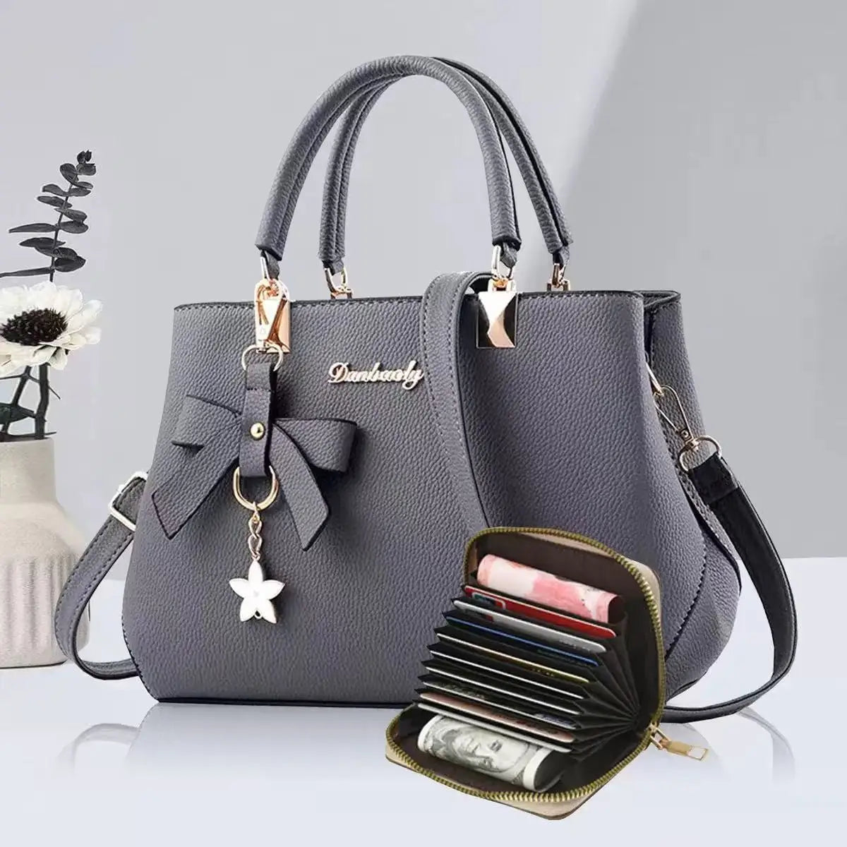 Neue koreanische Version trendige Herbst- und Winter-Schleifen-Damenhandtasche tragbare Umhängetasche Killer Bag Muttertasche großes Fassungsvermögen
