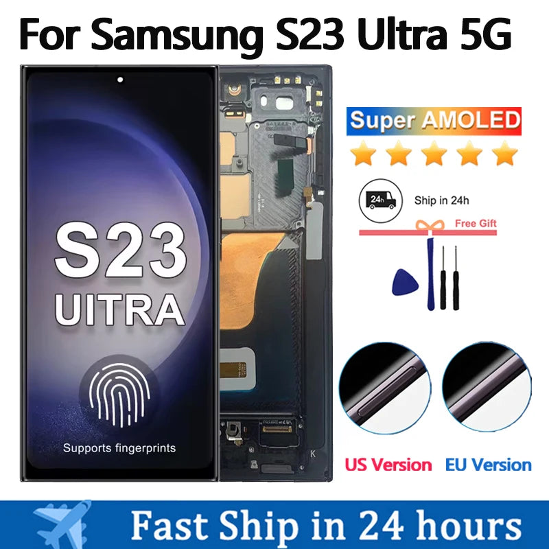 6,8 Zoll Super AMOLED für Samsung Galaxy S23 Ultra S918 LCD-Display Touchscreen Digitizer Baugruppe unterstützt Fingerabdruck und S-Pen Hauptbild