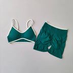 2-TEILIGER Yoga-Anzug Nahtlos mit Brustpolster Enge Sport-BHs und High-Waist-Shorts zum Draußen Tragen, Laufen, Training, Fitness, Yoga-Set