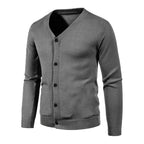2024 M-5XL Herbst Herren Strickjacke Dünner V-Ausschnitt Basic Elastisch Slim Fit Dünner Pullover Einfarbig Freizeit Vielseitige Jacke