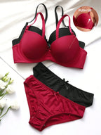 Hochwertiges sexy Dessous-Set für Damen aus Spitze mit Schnürung und Bügel-Push-up, 2-teiliges Set für den täglichen Gebrauch, Unterwäsche-Set A2127