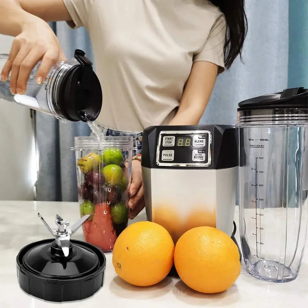 7 Fins Extraktor Klingen für Ninja Mixer Ersatzteile mit Unterlegscheibe Gummi Bürste für Nutri Ninja Auto IQ BL486 BL642 N102