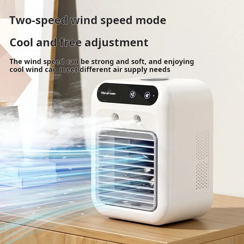 Mini USB Schreibtischventilator, tragbar, leise, kühler Klimaanlage für Schlafzimmer und Zuhause mit Befeuchtungs-Sprühfunktion, Tischventilator Hauptbild