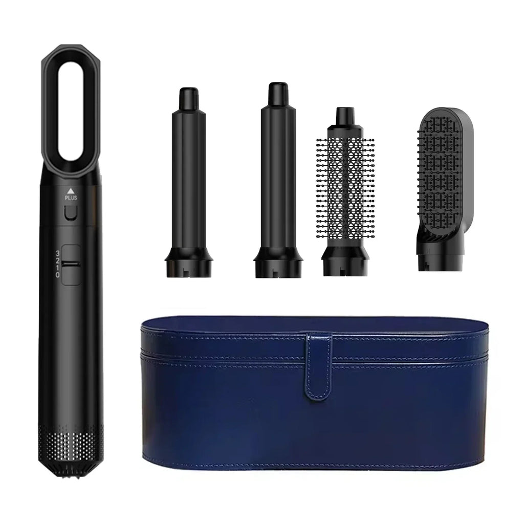 5-in-1-Haartrockner- und Heißluftkammbürste mit Lockenstab und Haarglätter zum schnellen Trocknen, Locken, Glätten und Stylen