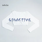 QINACTIVE Damen Yoga Shirts Crop Top Langarmshirts für Damen Yoga Sport Fitness Gym Kleidung Workout Tops