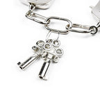 DUTRIEUX Edelstahl Handschellen BDSM Fesselset Verstellbare Metallfußfesseln Kette Fetisch Fesseln Sexspielzeug für Paare