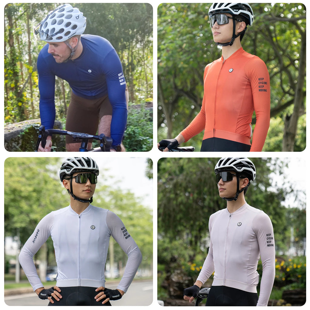 DAREVIE Radtrikot Kleine Größe SPF 50+ Trainingsniveau Herren Damen Langarm Radtrikot Atmungsaktives Herren Radtrikot