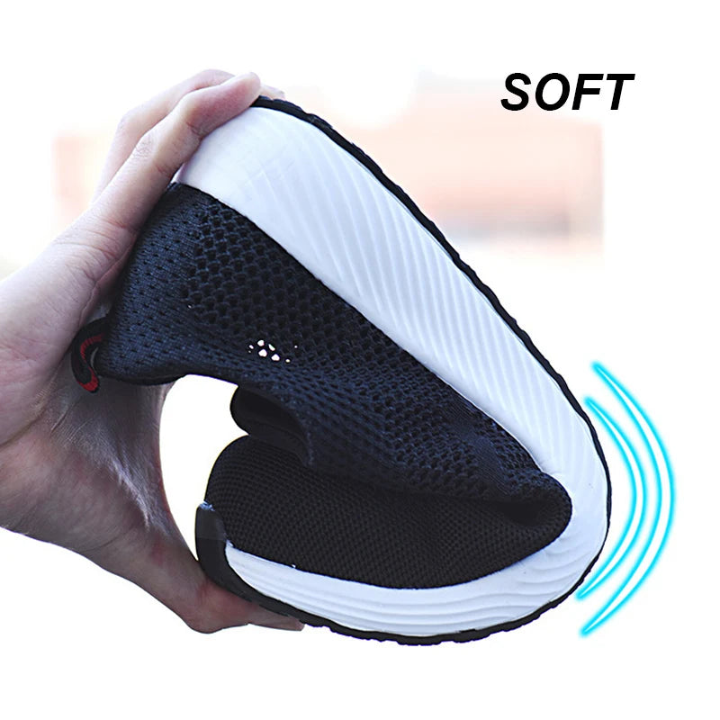 Sommer Mesh Leichte Arbeitssneaker Stahlkappe Schutzarbeitsschuhe Herren Damen Atmungsaktive Bauschuh Arbeitsstiefel Herren