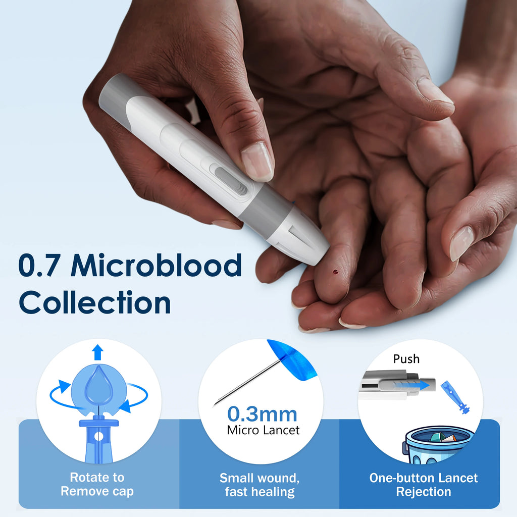 LinkSun G-425-1 Blutzuckermessgerät-Kit 50/100 Stück Teststreifen Lanzetten für Diabetes-Monitor Digitales Glukometer Blutzuckermessgerät