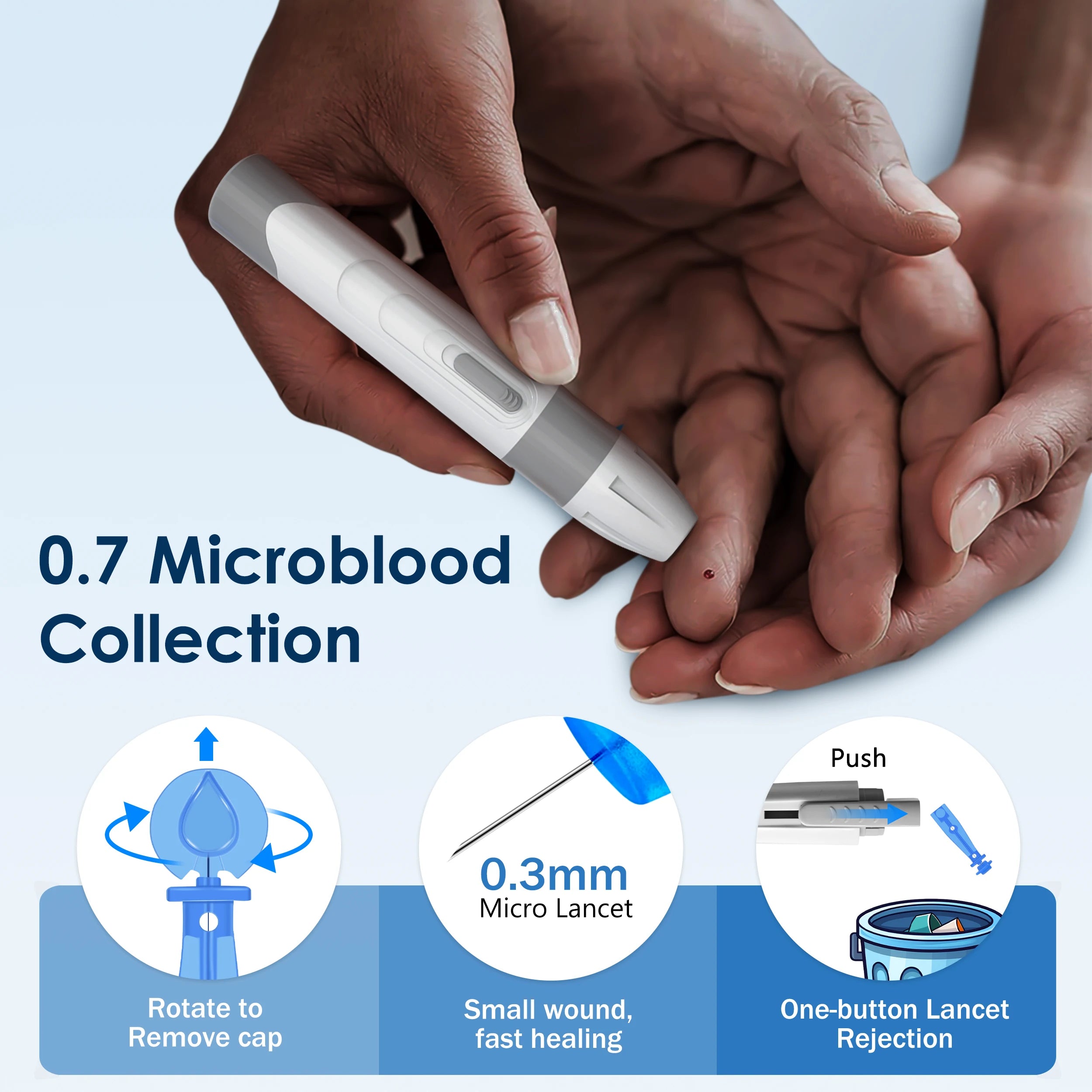 LinkSun G-425-1 Blutzuckermessgerät-Kit 50/100 Stück Teststreifen Lanzetten für Diabetes-Monitor Digitales Glukometer Blutzuckermessgerät