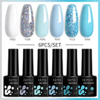 LILYCUTE 6PCS Gel-Nagellack-Set Sommer Neon Nagellack-Gel-Kits für DIY Nagel Semi-Permanenter UV-Lampe Gellack Nagellack-Set