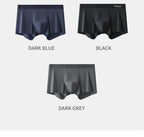 MIIOW 3er-Pack Ice Silk Herrenunterwäsche Boxer Metallfaser Antistatisch Herrenunterhosen Nahtloser Schnitt Saum Herren Slips Boxershorts Trunks