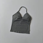 Langes Trägertop Yoga Weste Damen Rückenloses Tank Top Sport Fitness BHs Laufendes Workout Gym Neckholder