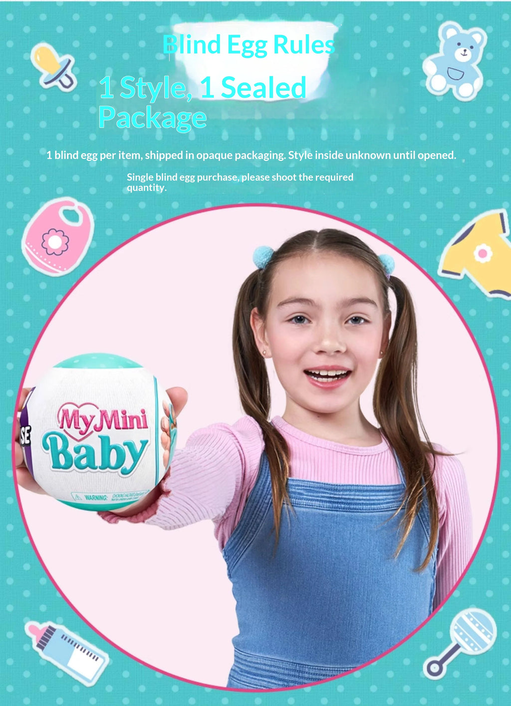 Zuru 5 Surprise My Mini Baby Miniatur-Babypuppen Sammelbares Überraschungs-Ei mit 12 verschiedenen Modellen, auf Lager, Spielzeuggeschenk für Kinder