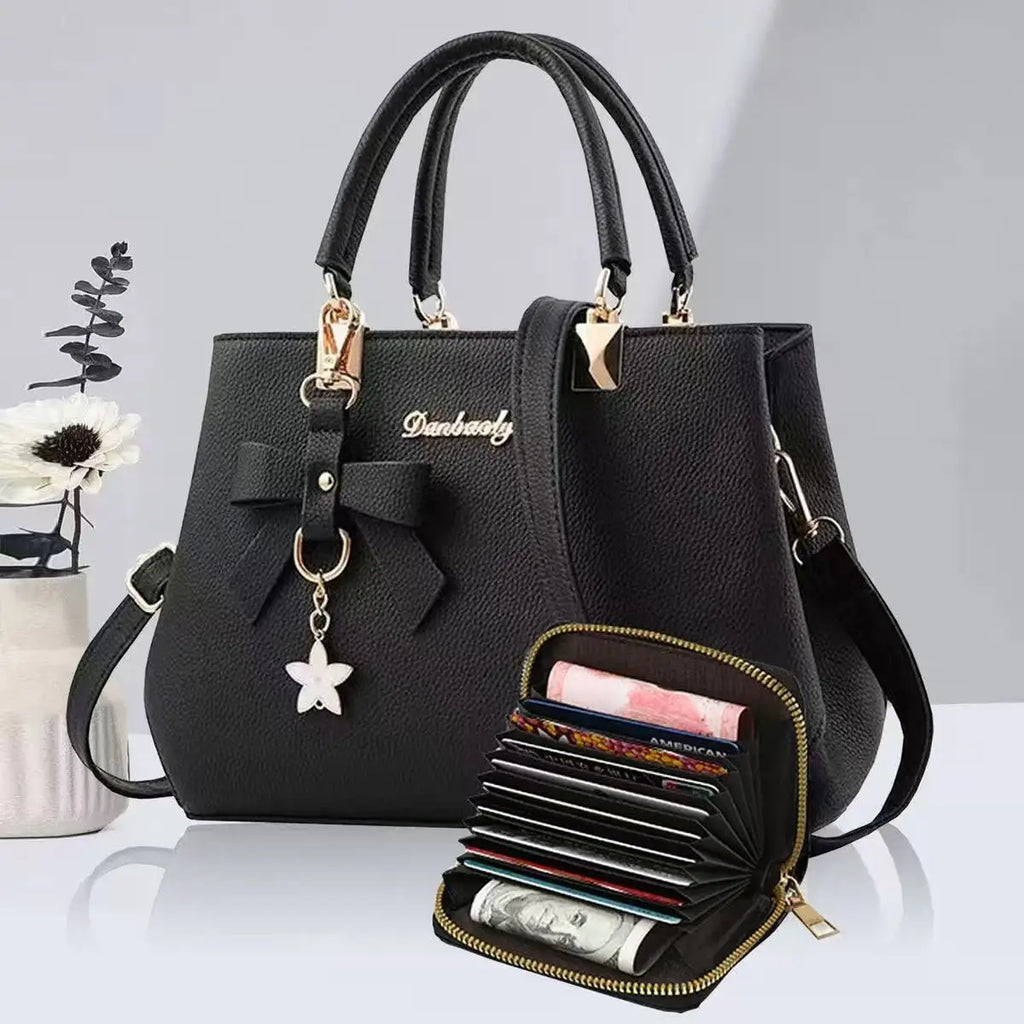Neue koreanische Version trendige Herbst- und Winter-Schleifen-Damenhandtasche tragbare Umhängetasche Killer Bag Muttertasche großes Fassungsvermögen
